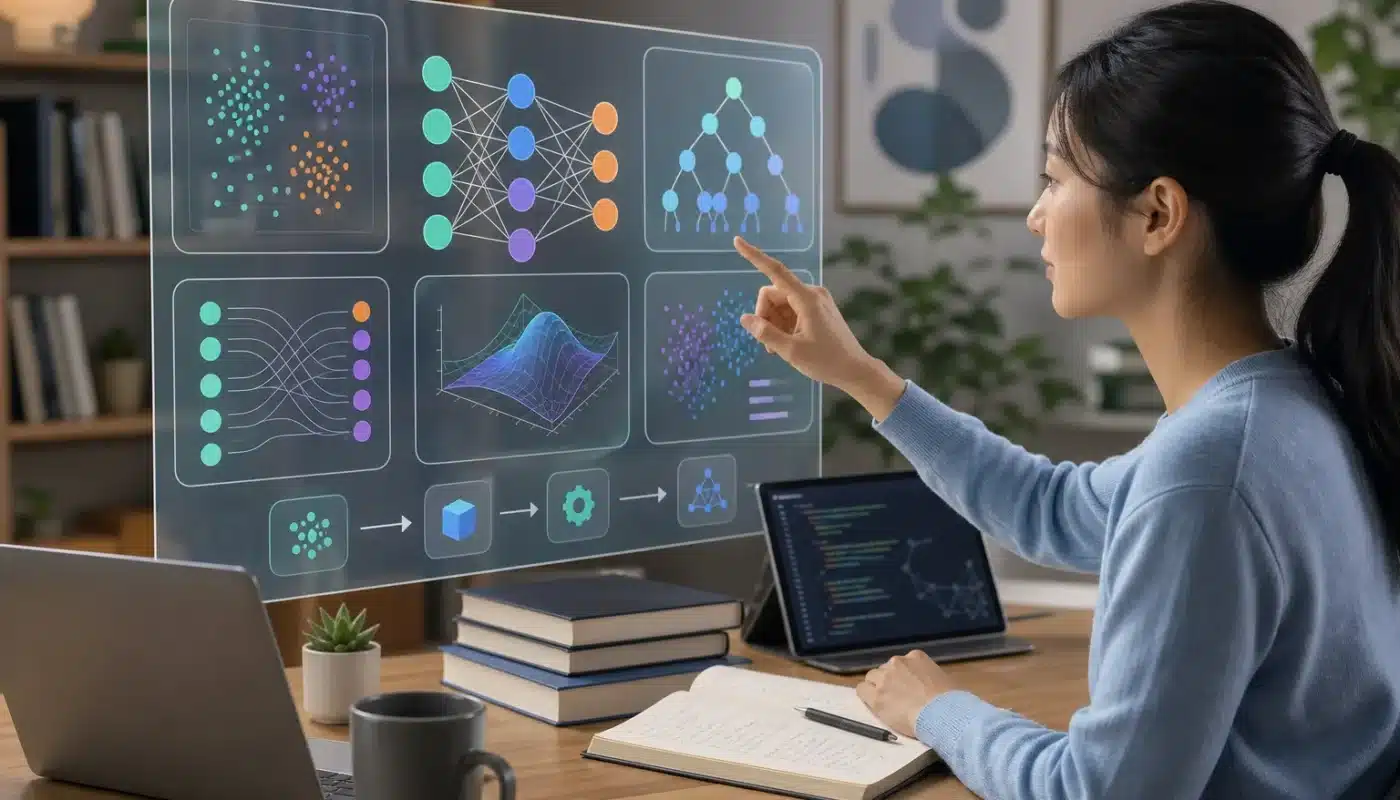 Beginner-friendly machine learning concepts with coding and data visualization