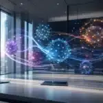 Diverse AI model types and real-world applications illustration