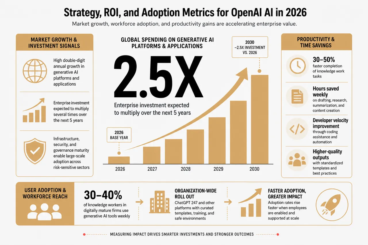 How OpenAI’s AI Tools Are Changing Content, Code, and Customer Experience? , Strategy, ROI, and Adoption Metrics for OpenAI AI in 2026