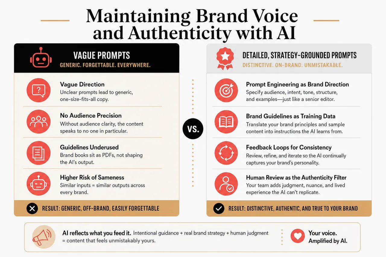 Using Artificial Intelligence for Content Creation Without Losing Your Brand Voice , Maintaining Brand Voice and Authenticity with AI