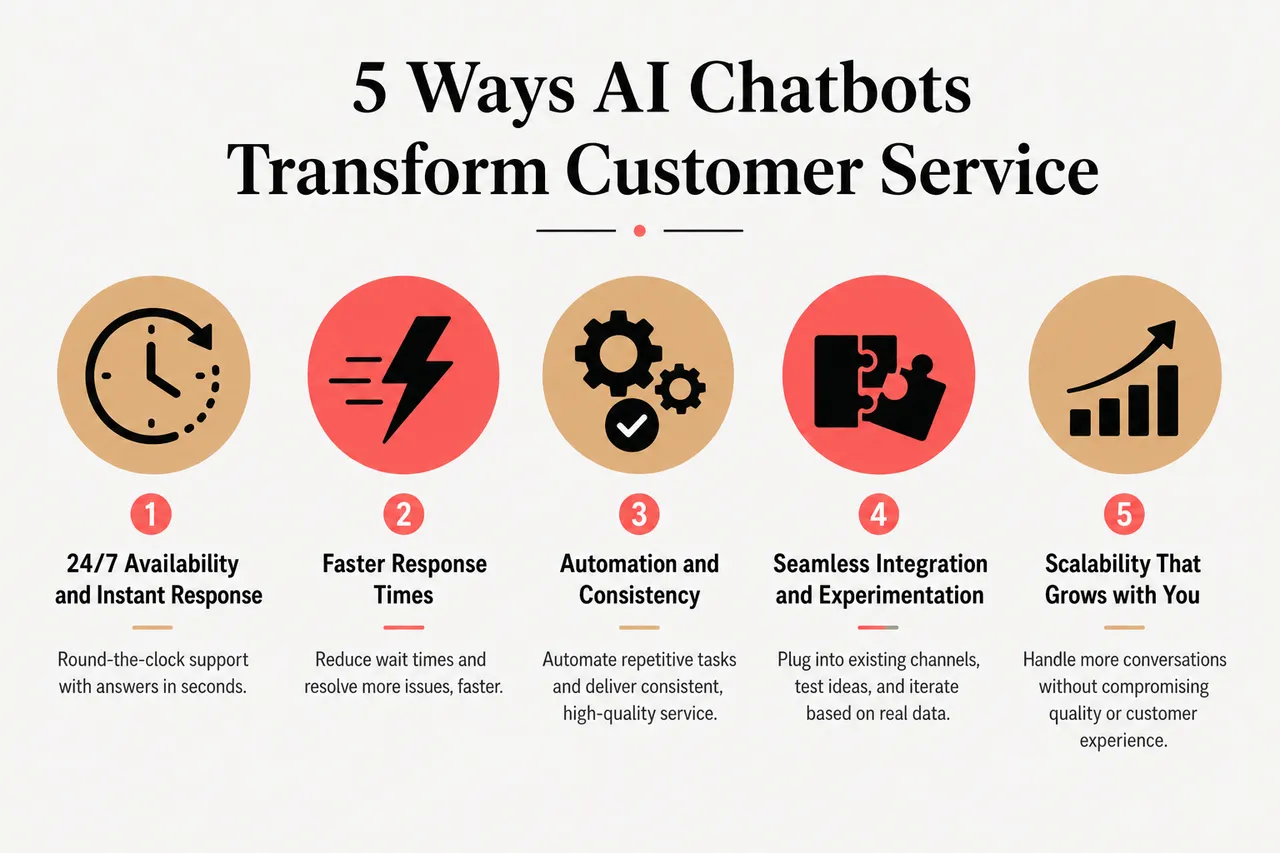 5 Ways AI Chatbots Transform Customer Service (With Examples and Pitfalls) , 5 Ways AI Chatbots Transform Customer Service