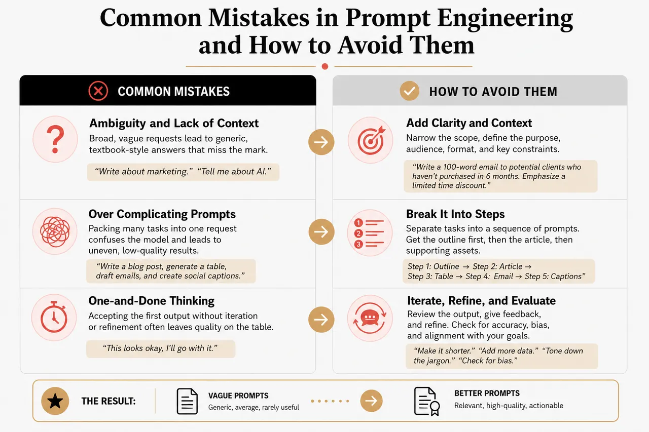 AI Prompt Engineering for Non-Technical Users: Common Mistakes and How to Avoid Them , Common Mistakes in Prompt Engineering and How to Avoid Them